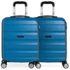 Image de Lot 2 Valises Cabine 55X40x20 Avion Bagages Cabine Rigide T71650P Bleu/Bleu