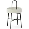 Image de Table Basse Ronde Jaipur avec Plateau en MDF Gris Clair et Structure métallique en Couleur Noir Mat/DIAMÈTRE: 40 cm