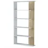 Image de Étagère Bibliothèque Lugo 5 étagères - VS VENTA-STOCK - Blanc-Chêne - Moderne - Mélamine - Pour Salon ou Bureau