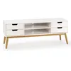 Image de Meuble tv Baku 1 porte et 2 tiroir couleur blanc 140 cm