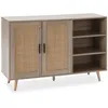 Image de Buffet Dalia 2 portes et 3 niches couleur chêne 120 cm longueur