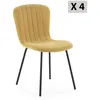 Image de Pack 4 chaises Lucky recouvertes de tissu moutarde