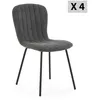 Image de Pack 4 chaises Lucky recouvertes de tissu gris foncé