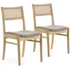 Image de Pack de 2 chaises Vilma Couleur Chêne Bois Massif et Rotin Naturel