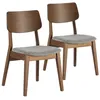 Image de Chaises de salle à manger Susi - VS VENTA-STOCK - Noyer - Bois massif - Lot de 2
