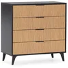 Image de Commode de nuit Denis 4 tiroirs couleur Noir/Bois