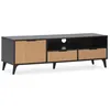 Image de Meuble TV Denis 1 porte et 2 tiroirs couleur Noir/Bois