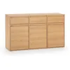 Image de Buffet bas Tori 3 portes 3 tiroirs coloris chêne 140 cm
