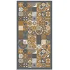 Image de Tapis Vinyle Panorama Carreaux de Ciments Cuisine Orange 80x200 cm - Tapis pour Cuisine Bureau et Salon en PVC