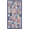 Image de Tapis Vinyle Panorama Carreaux Ciments Cuisine Rose 60x110 cm - Tapis pour Cuisine Bureau et Salon en PVC