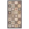 Image de Tapis Vinyle Panorama Carreaux Ciments Marron 80x150 cm - Tapis pour Cuisine Bureau et Salon en PVC