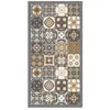 Image de Tapis Vinyle Panorama Carreaux Ciments Orange 140x200 cm - Tapis pour Cuisine Bureau et Salon en PVC