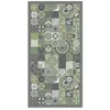 Image de Tapis Vinyle Panorama Carreaux Ciments Cuisine Vert 100x140 cm - Tapis pour Cuisine Bureau et Salon en PVC