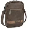 Image de Petit sac bandoulière homme LOIS en eco-cuir marron 13x18x2 cm