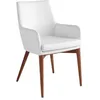 Image de Chaise rembourrée - ANGEL CERDA - Simili et pieds bois de frêne - Blanc - L 57 x P 64 x H 88 cm