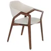 Image de Chaise rembourrée - ANGEL CERDA - Simili cuir et pieds bois de frêne - Gris - L 57 x P 58 x H 80 cm