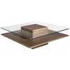 Image de Table basse carrée bois plaqué noyer et verre trempé Koza - AC ANGEL CERDÁ - Salon - Contemporain - Design