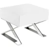 Image de Table de chevet avec tiroir en MDF laqué blanc brillant sur pieds en acier inoxydable chromé - 50 x 48 x 38 cm - 7007 ANGEL CERDA
