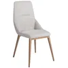 Image de Chaise rembourrée - ANGEL CERDA - Tissu et pieds acier inoxydable or - Gris - L 48 x P 60 x H 90 cm