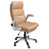 Image de Chaise de bureau pivotante en similicuir marron - Réglable en hauteur accoudoirs rabattables - 66 x 72 x 112 cm - 4141 ANGEL CERDA