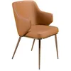 Image de Chaise de Salle à Manger en Simili Cuir Marron - Design Moderne Confortable et Polyvalent - 47 x 61 x 88 cm - 4162 ANGEL CERDA