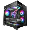 Image de Mars Gaming MC-VIEW2 Boîtier MicroATX Double Verre Trempé 1x Ventilateur FRGB 120mm Refroidissement 240mm Chambre Double Noir