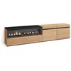 Image de Meuble TV Banc Télé 200x35x45cm Pour les TV jusquà 80 Cheminée électrique Chêne et noir RF2145