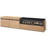 Image de Meuble TV Banc Télé 200x35x45cm Pour les TV jusquà 80 feu électrique Chêne et noir RF2157