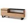 Image de Meuble TV Banc Télé 150x35x57cm Pour les TV jusquà 65 Design industriel Chêne et noir RF2434