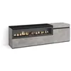 Image de Meuble TV Banc Télé 150x35x45cm Pour les TV jusquà 65 Cheminée électrique Ciment RF2466