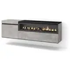 Image de Meuble TV Banc Télé 150x35x45cm Pour les TV jusquà 65 feu électrique Suspendu Mural Ciment RF2474