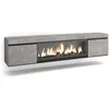 Image de Meuble TV Banc Télé 210 Pour les TV jusquà 80 Cheminée électrique XXL Suspendu Mural Ciment RF3207