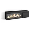 Image de Meuble TV Banc Télé pour TV jusquà 65 Cheminée électrique XXL Noir 158x35x45cm RF3243