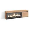 Image de Meuble TV Banc Télé 160 Pour les TV jusquà 65 Cheminée électrique XXL Beige RF3249