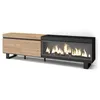 Image de Meuble TV Banc Télé 210 Pour les TV jusquà 80 Cheminée électrique XXL Design industriel Beige et noir RF3269