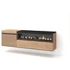 Image de Meuble TV Banc Télé 150x35x45cm Pour les TV jusquà 65 Cheminée électrique Suspendu Mural Chêne RF3305