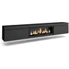 Image de Meuble TV Banc Télé 267x35x45 cm TV grand format Cheminée électrique XXL Suspendu Mural Noir RF3602