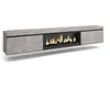 Image de Meuble TV Banc Télé 267x35x45 cm TV grand format Cheminée électrique XXL Suspendu Mural Ciment RF3606