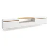 Image de Meuble TV Banc Télé 288x45x35 cm TV grand format Suspendu Mural Blanc et Chêne Soft RF3784