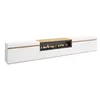 Image de Meuble TV Banc Télé 288x45x35 cm TV grand format Cheminée électrique Blanc et Chêne Soft RF3788