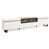 Image de Meuble TV Banc Télé 260x57x35 cm TV grand format Cheminée électrique Design industriel Blanc et Chêne Soft RF3792