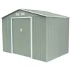 Image de Abri de Jardin Métal Gardiun Leeds - Vert Clair - 530 m² - Porte Coulissante Double - Acier Galvanisé
