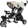 Image de Tricycle évolutif pour jumeaux - QPLAY - 10 à 36 mois - Supporte jusquà 50 kg - Sièges pivotants - Capotes UV pliantes