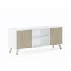 Image de Meuble TV 140 avec 2 portes WIND couleur Blanc-Chêne 137x40x57cm RF618