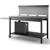 Image de Chariot plancha - Forge Adour - TRCANG1 - Acier noir et gris - Tablette rabattable - 2 roues fixes