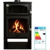 Image de Poêle à bois ASTON 102 kW avec four en inox   Rendement 78 %   Chauffe 225 m³   Acier noir   Sortie fumée 150 mm   Classe A