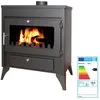 Image de Poêle à bois CAPRI 13 kW   Haut rendement 774 %   Chauffe jusqu’à 297 m³   Acier et vermiculite   Sortie 130/150 mm