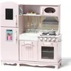Image de Cuisine en bois - Rose - Pour enfants - 95x32x103cm - Accessoires inclus