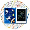 Image de Tablette Dessin Enfant Espace Lcd Tablette Magique Enfant 20 Pochoirs Réversibles Ardoise Magique Format Livre Cadeau Enfants