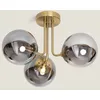 Image de Plafonnier Métal et Verre Moonlight Brass 3 Spots Gris Fumée